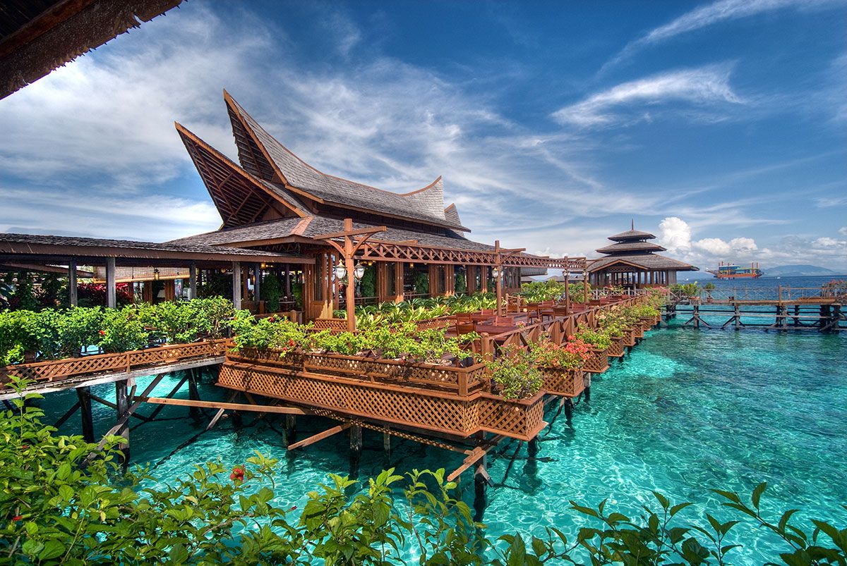 Tourist destinations with ancient architecture reflecting traditional Malaysian style